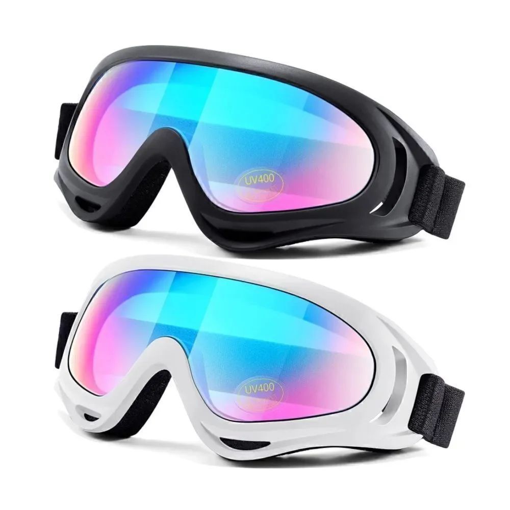 Black and White Ski Goggles Unisex 2 pairs